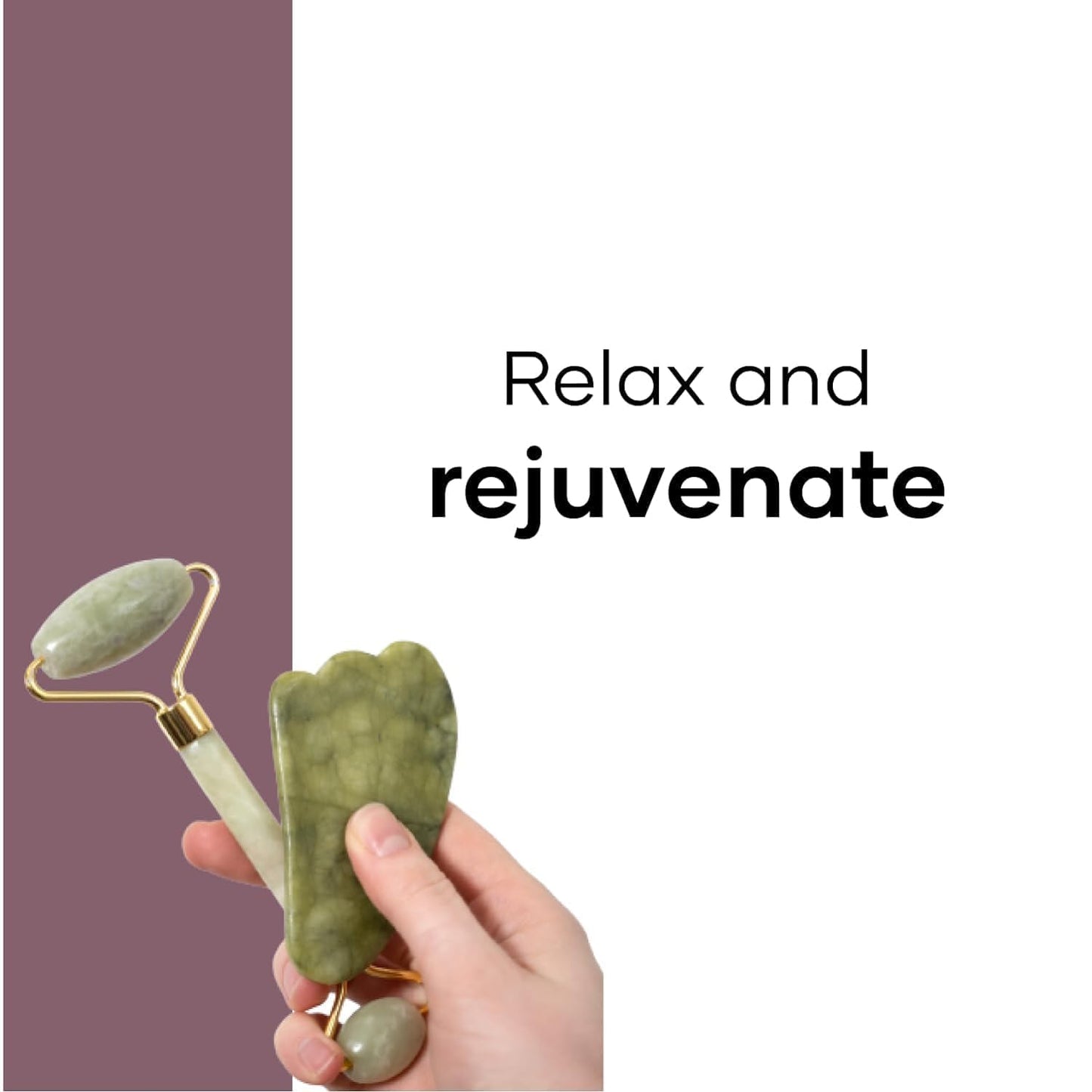 Jade Roller & Gua Sha Face & Neck Massage Kit