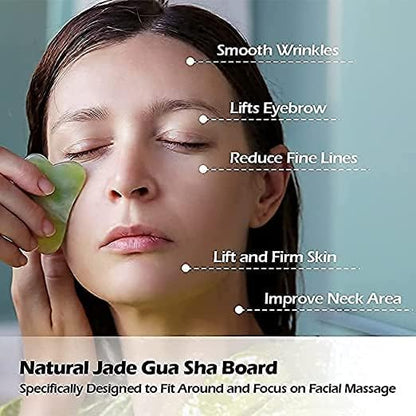 Jade Roller & Gua Sha Face & Neck Massage Kit