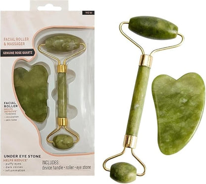 Jade Roller & Gua Sha Face & Neck Massage Kit