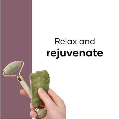 Jade Roller & Gua Sha Face & Neck Massage Kit
