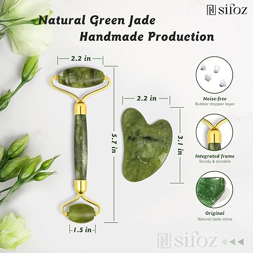 Jade Roller & Gua Sha Face & Neck Massage Kit
