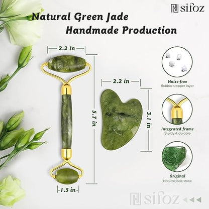Jade Roller & Gua Sha Face & Neck Massage Kit